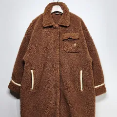 アディダス ADIDAS シェルパ ロング フリース コート ジャケット アウター ウィメンズ S