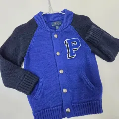 2t 90 ポロ ラルフローレン キッズ ブルー ニット カーディガン