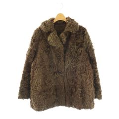 エンバ ラム ファーコート マルチカラー 本毛皮 羊革 L相当 AA526 