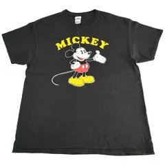 ミッキーマウス 半袖Ｔシャツ キャラクター ブラック(メンズ XL)中古 古着 Y0083