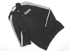 PUMA プーマ ロゴ ジップアップ パーカー sizeS/黒 ■◇ メンズ