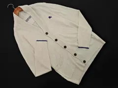 BURBERRY BLACK LABEL バーバリーブラックレーベル リネン100% ショールカラー カーディガン size2/アイボリー ■◇ メンズ
