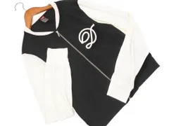 DOUBLE STANDARD CLOTHING ダブルスタンダードクロージング ジップアップ ノーカラー ジャケット sizeF/白ｘ黒 ■◇ レディースのサムネイル