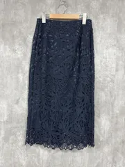 LAUTREAMONT ロートレアモン レース タイト スカート size38/紺 ■◆ レディース
