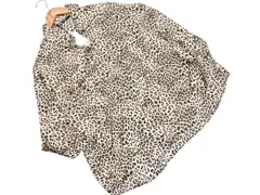 新品 ZARA ザラ レオパード柄 ブラウス シャツ sizeL/黒ｘグレー ■◇ レディース