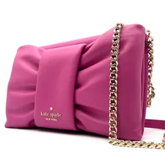 未使用保管品 kate spade ケイトスペード ミリー ボウ フラップ クロスボディ ショルダーバッグ ポシェット レザー ピンク リボン チェーン 斜め掛け 肩掛け お出かけ デート 旅行 トラベル 可愛い フェミニン パーティー 二次会 ご褒美 ギフト