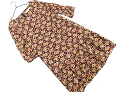 BEAUTY & YOUTH ビューティ&ユース ユナイテッドアローズ 花柄 七分袖 ワンピース sizeS/黒ｘ黄x紫 ■◇ レディースのサムネイル