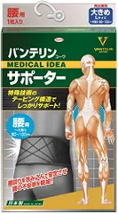 バンテリンサポーター 腰用 大きめ/Lサイズ(へそ周り 80~100cm) ブラック