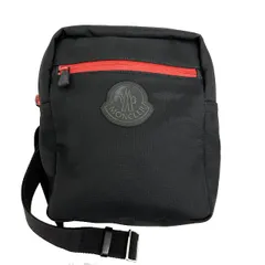 モンクレール MONCLER 19SS PASCAL BORSA ラバー ロゴ ナイロン ショルダー バッグ E109A4003500 黒ブラック ブランド古着ベクトル 中古●▲■260501のサムネイル