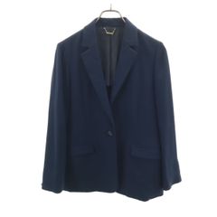 TRINA TURK テーラードジャケット 7分袖 無地 4 紺 オフィス 上品 