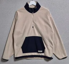 L) フィラ ベージュ ハーフジップ フリース スウェット