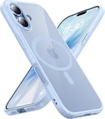 iPhone 17 用 ケース ブルー Magsafe対応 ガラスフィルム付き アイフォン17用 アイホン17カバー マグネット搭載 滑り止め 指紋防止 米軍MIL規格 ワイヤレス充電 耐衝撃 磁力強化 黄変防止 ストラップホール付き 耐久性 SGS認証