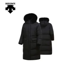 DESCENTE - レディース ボリューム ロングダウン アウター / ロングダウンジャケット ブラック フード ファーのサムネイル