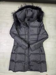 23区 ダウンコート ヘリンボーン ラクーンファー 大きいサイズ46 美品