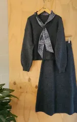 ニットスカート セット (チャコール) 新品