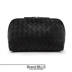 未使用品 BOTTEGA VENETA ボッテガヴェネタ イントレチャート ポーチ 132534 小物入れ ラムスキン ブラック ユニセックスのサムネイル