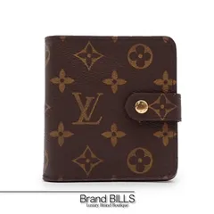 未使用品 LOUIS VUITTON ルイ・ヴィトン モノグラム コンパクトジップ 折り財布 M61667 ブラウン ゴールド金具 レディース