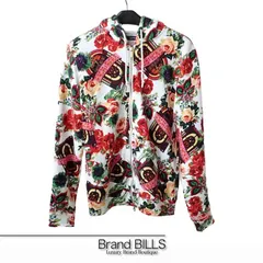 JOYRICH ジョイリッチ 花柄 ジップアップパーカー フーディー Sサイズ コットン ホワイト マルチカラー アパレル レディースのサムネイル