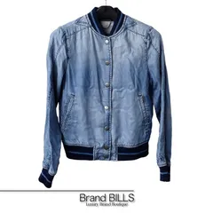 DIESEL ディーゼル デニムブルゾン アウター リブ仕様 ウォッシュ加工 ブルー リヨセル XSサイズ レディースのサムネイル
