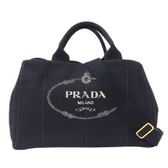 プラダ PRADA バッグ レディース ブランド トートバッグ ショルダーバッグ 2way キャンバス カナパL ブラック 大きめ 大容量 旅行 おでかけ おしゃれ シンプル 可愛い 【中古】