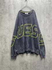 GUESS ゲス Dargen Signature Sweatshirt ラバープリント スウェット トレーナー sizeXL/黒  ◇■メンズ