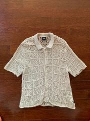 希少 STUSSY CROCHET SHIRT 半袖シャツ 透け編み ニット 黒 - メルカリ