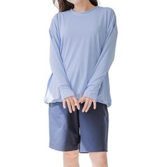 チャコット レースコンビ 長袖 ヘムフィット Tシャツ M ヨガウェア
