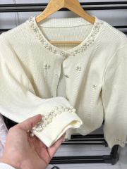 ZARA ニットセーターカットアウトディティール ペールピンク パール