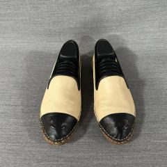 CHANEL バレリーナ ブラック エナメル フラットシューズ 美品 38.5