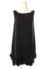 デイジーリンフォクシー DAISY LIN For FOXEY ワンピース ノースリーブ ミニ フリル 38 黒 ブラック 37246 /hn0430