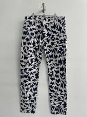 LOUDMOUTH ゴルフパンツ メンズ ホワイト ネイビー 総柄 ウエスト88
