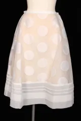 チェスティ Chesty 18SS スカート ミモレ フレア Dot Circular 0 白 ホワイト /yt0425