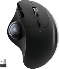 Ewin トラックボールマウス Bluetooth&2.4GHz両対応 3台同時接続 トラックボール 【NEWモデル】 ワイヤレス 親指 静音タイプ 高精度 エルゴノミクス 瞬時接続 無線マウス 7ボタン 進む/戻るボタン Windows/M 1068ad34