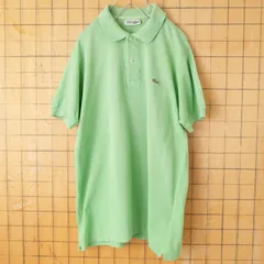 70s 80s フランス製 フレンチラコステ Lacoste ポロシャツ ライトグリーン メンズM相当 ワンポイント 半袖 ヨーロッパ古着　031926ss121