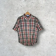 TOMMY HILFIGER トミーヒルフィガー 半袖シャツ ボタンダウンシャツ チェック柄 ワンポイントロゴ INDIA製 Lサイズ マルチカラー