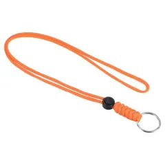 [PATIKIL]46cmストラップパラコードキーリング付ネックストラップランヤード紐携帯スマホIDカード首掛けハンド落下防止1本オレンジ