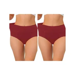 アレグラ ケー レディース アンダーウェア パンツ ハイウエスト プラスサイズ コットン ALLEGRA K 2 Packs Womens Cotton High Waist available In Plusize Tummy Control Underwe