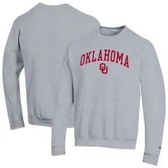 チャンピオン メンズ トップス Tシャツ スウェット ロゴ MensChampion Heather Gray Oklahoma Sooners Arch Over Logo Pullover Swe