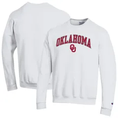 チャンピオン メンズ トップス Tシャツ スウェット ロゴ MensChampion White Oklahoma Sooners Arch Over Logo Pullover Sweatshirt