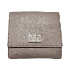 FENDI フェンディ ピーカブー セレリア 8M0438 ベージュ レザー コンパクトウォレット ユニセックス 【中古】 52604K351