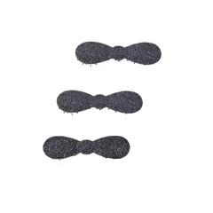 【新品】 KAMIPITA グリッターシリーズ かわいい髪留め、ヘアピン,ヘアゴム,ヘアクリップ,グリッター、キラキラ、ショートヘアー、短い、ヘアアクセ、おしゃれ、あとがつかない、跡がつかない、可愛い (細長ミニリボン3P ブラック) 0のサムネイル