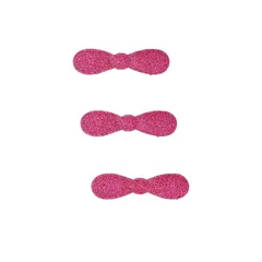 【新品】 KAMIPITA グリッターシリーズ かわいい髪留め、ヘアピン,ヘアゴム,ヘアクリップ,グリッター、キラキラ、ショートヘアー、短い、ヘアアクセ、おしゃれ、あとがつかない、跡がつかない、可愛い (細長ミニリボン3P レッド) 0のサムネイル