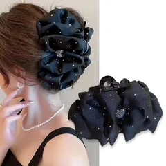 【新品】 ヘアクリップ しっかりとまる ヘアアクセサリー 大人向け 可愛い バンスクリップ 軽い 強力 髪留め 髪飾り 韓国風 おしゃれ 大人 hair clip バレッタ 優雅 エレガント 日常 お風呂 プレゼント (満天の星) 0