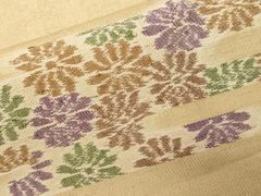 麻半幅帯③紅型風草花・グラデーションリバーシブル - メルカリ