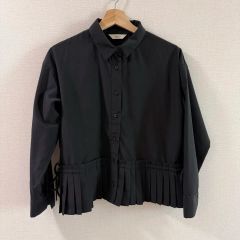 コムコム 裾フリルロングブラウス 黒 Sサイズ - メルカリ