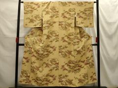 平和屋着物●アンティーク　大正ロマン　長襦袢　袷　風景文　銀糸　正絹　逸品　AABH8475ck 平和屋着物○アンティーク 大正ロマン 長襦袢 袷 風景文 銀糸 正絹