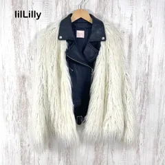 lilLilly リルリリー フェイクファー ドッキング ライダースジャケット ブラック ホワイト レディース アウターのサムネイル