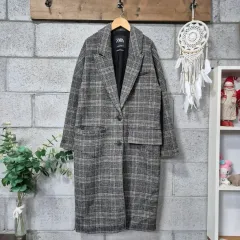 ZARA チェック ロングコート