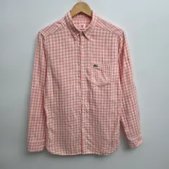 S ラコステライブ CHECK シャツ ピンク