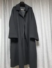 reine レンヌ正規品 カシミア ウールブレンド ルーズフィット ベルト ロングコート s m